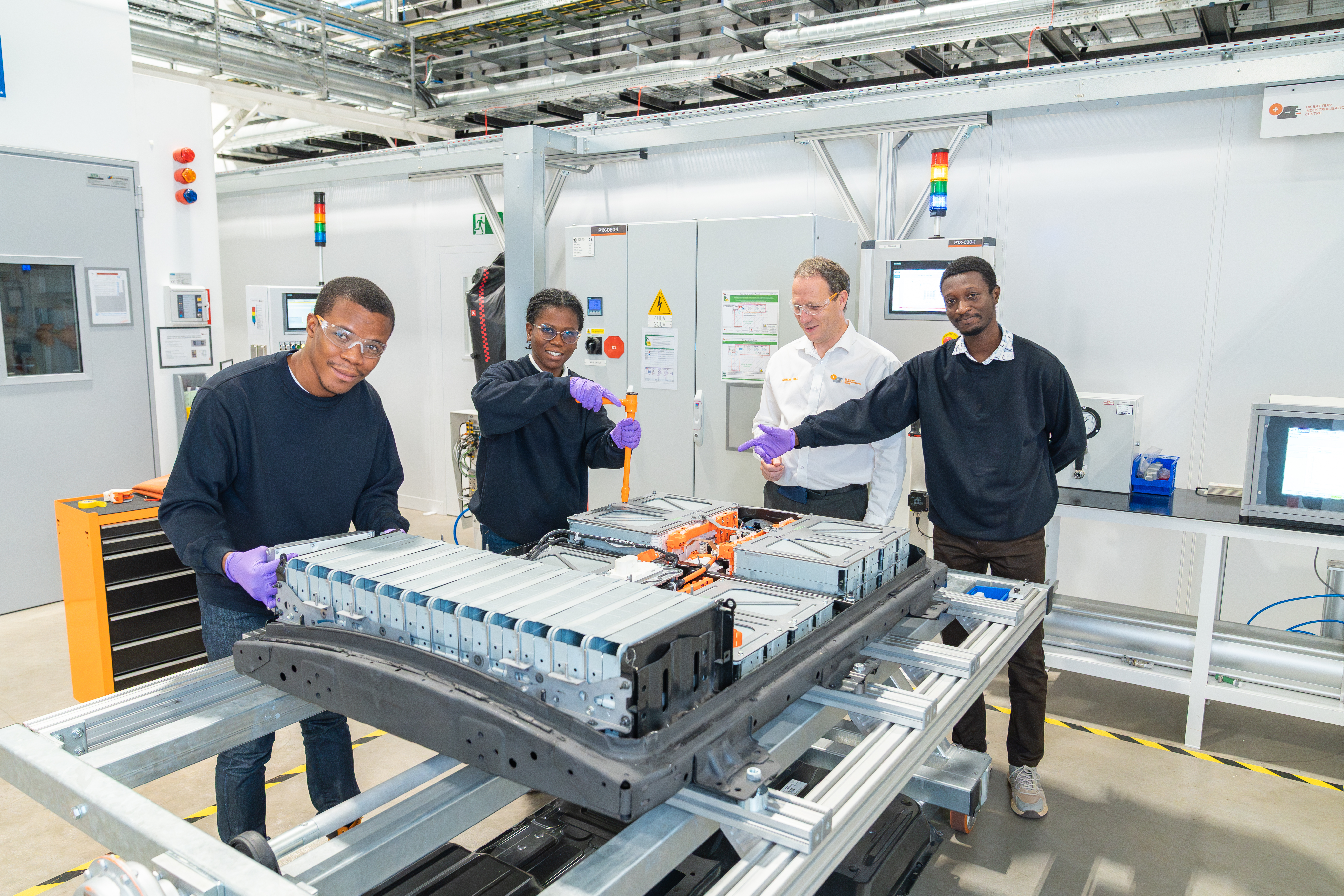 Wahu engineers training at the UK Battery Industrialisation Centre